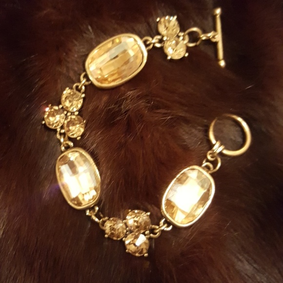 SOLD Vintage Champagne CZ Gold Bracelet - Picture 3 of 3